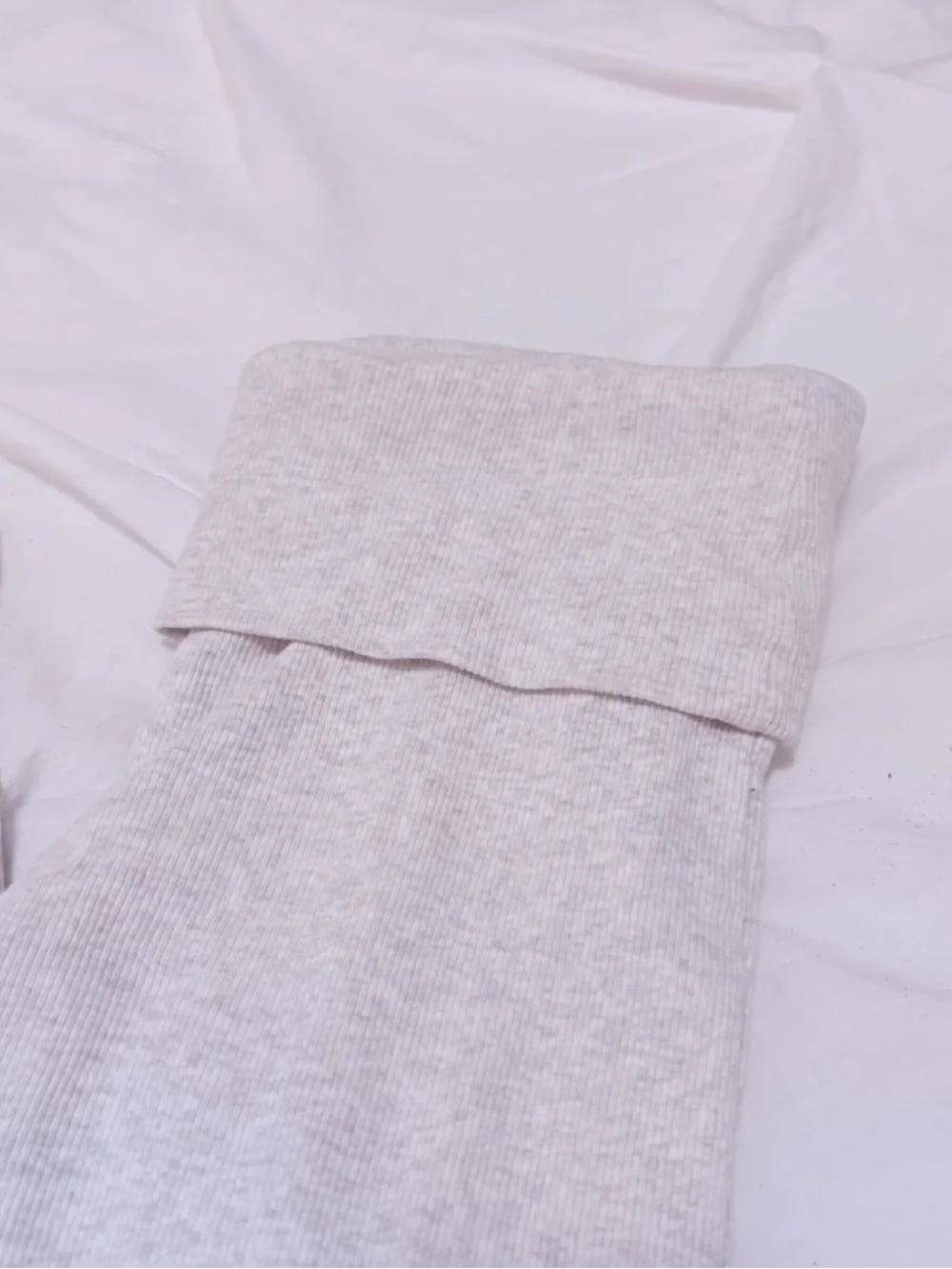 Cozy Heathered Ribbed Tank & Lounge Pants Set - Light Grey XS